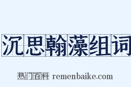 沉思翰藻组词是什么意思的图片